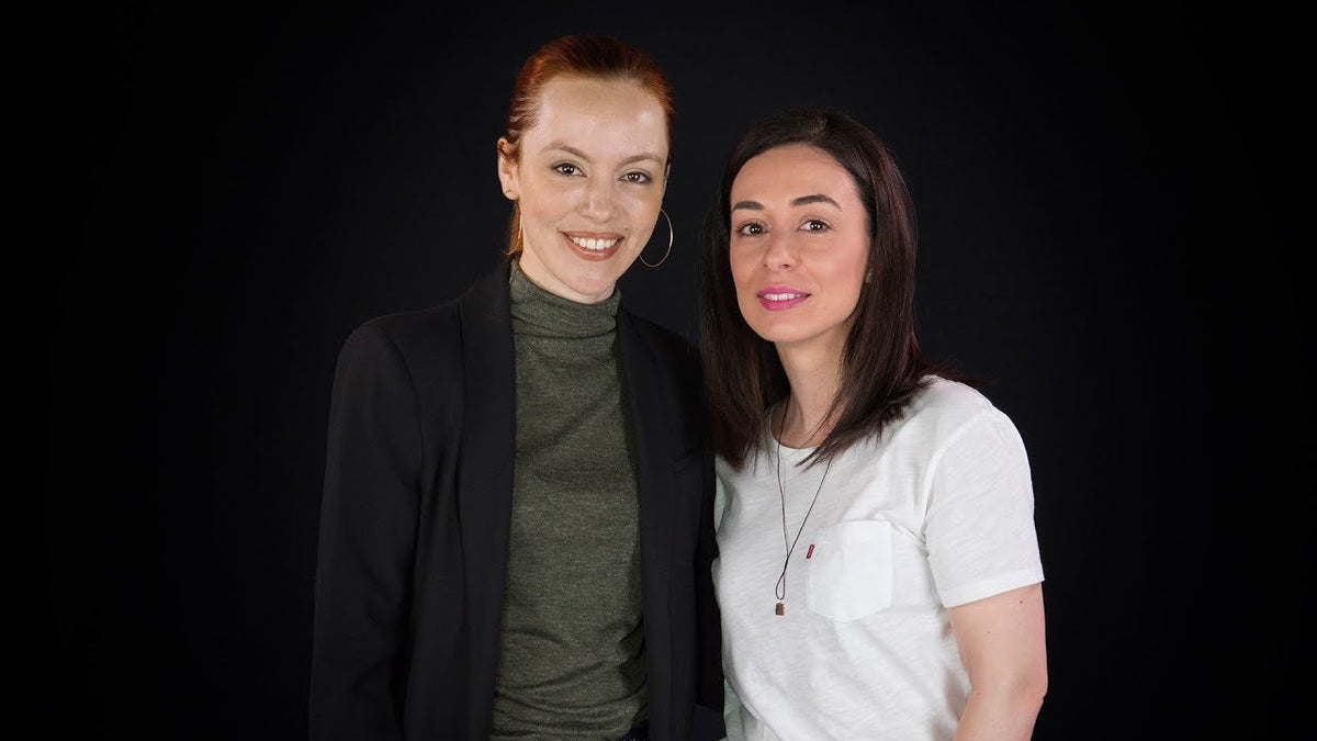 Lorena Buhnici și actrița Olimpia Melinte în timpul interviului